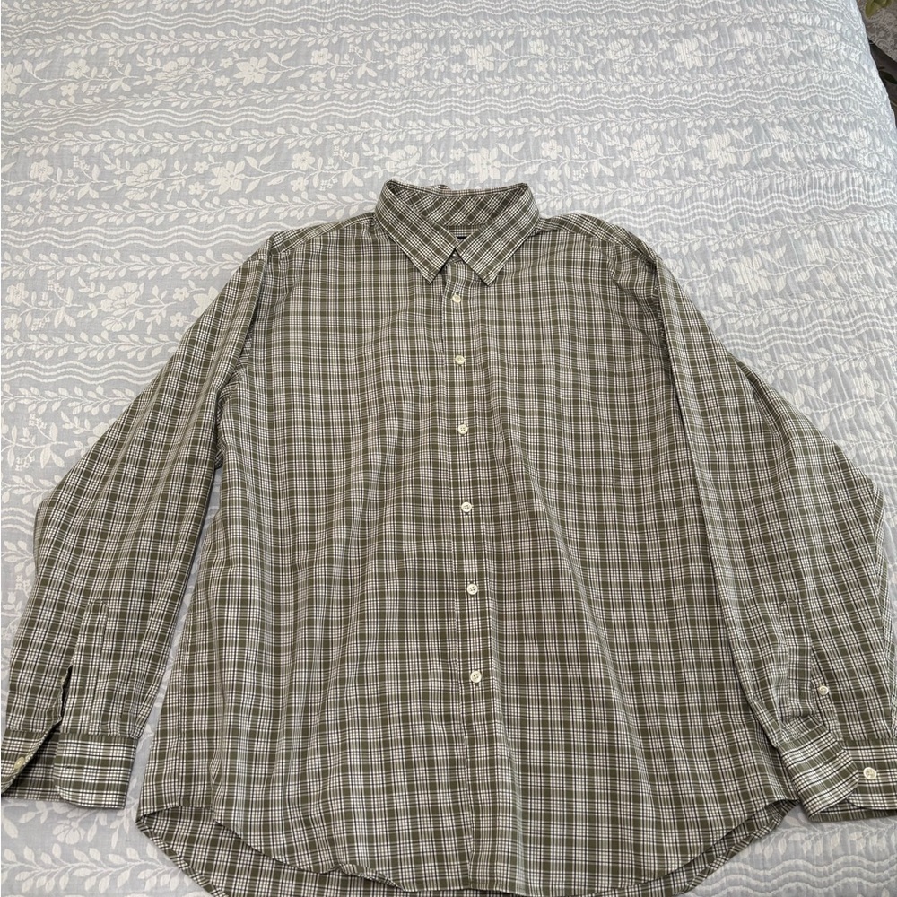 Roundtree & Yorke Green Casual Button Down Shirt